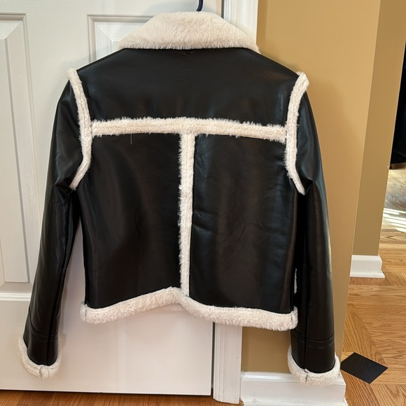 Brand new French Connection leather fur jacket - Picture 4 of 11